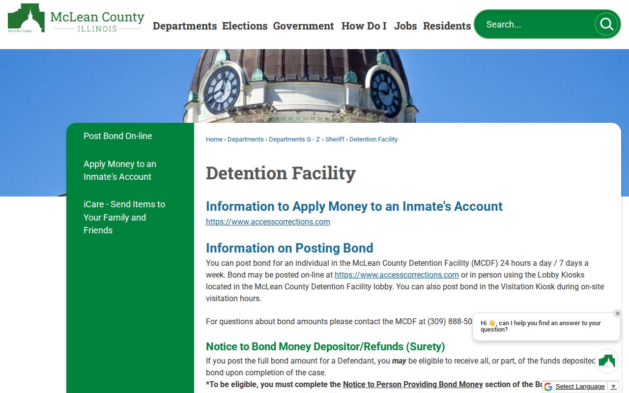 McLean County Detention Facility release and bond information