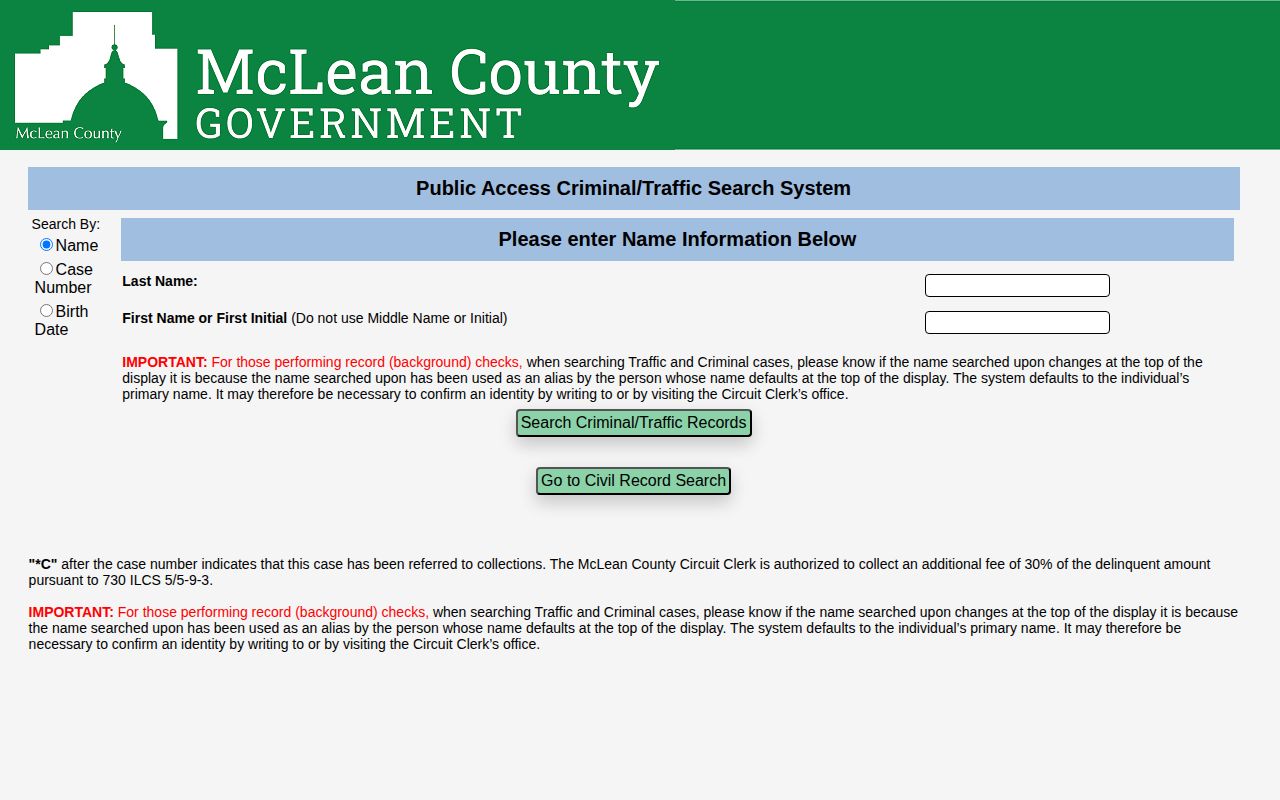 McLean County court search for released inmate records
