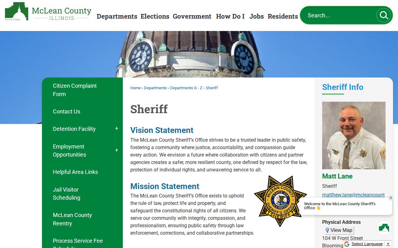 McLean County Sheriff current custody app with no verified release feed